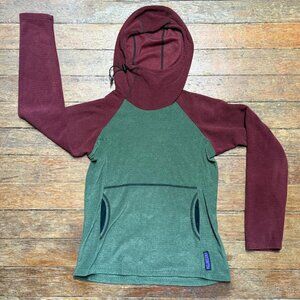 RARE Melanzana Colorblock Microgrid V1 Hoodie, Green/Red, XS